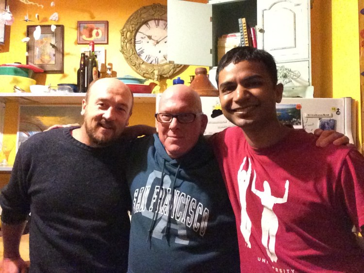 L-R: Me, Matt my host, Rob his landlord. 